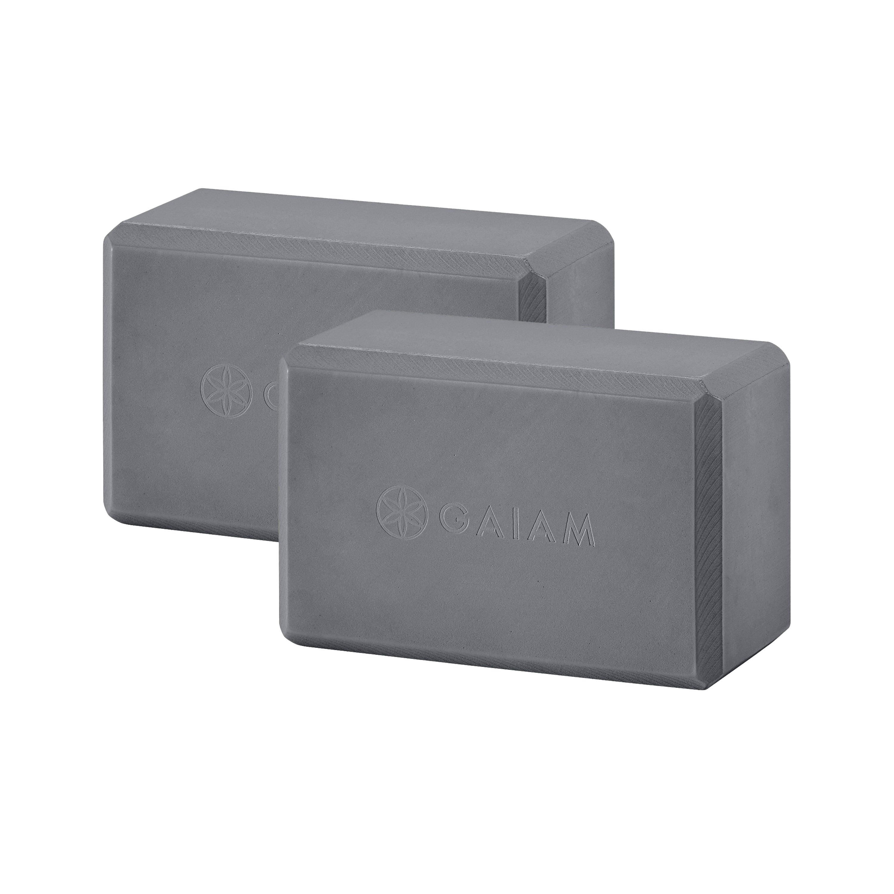 Gaiam Yoga Block 2-Pack Grey both front